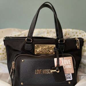 NWT Love Moschino Black Tote Bag